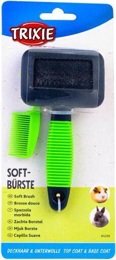 Trixie Small animal soft brush, 7 × 13 cm, green