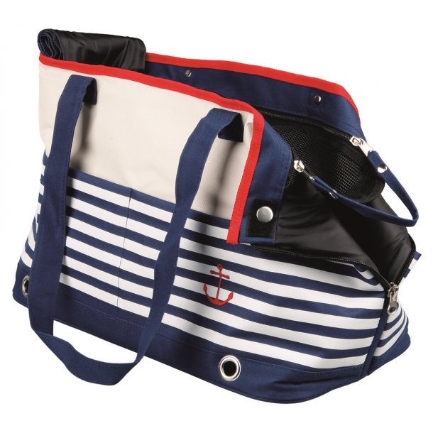 Trixie Theo Carrier, 22x26x41Cm , Dark Blue/White/Beige