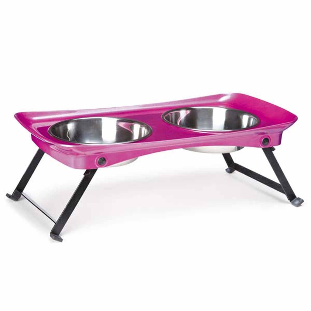 Zack & Zoey Shimmer Melamine Pet Diner, Pink - 24 oz