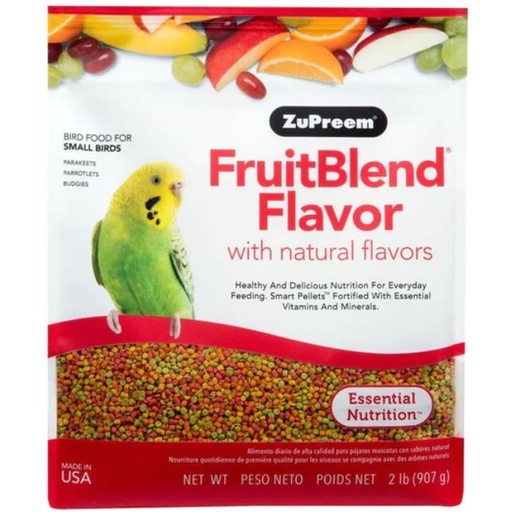 [762177810201] Zupreem Fruit Blend Flavor Bird Food for Small Birds 907g