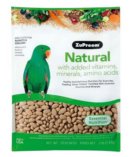 [762177932002] Zupreem Natural Bird Food for Parrots and Conures 1.4 kg