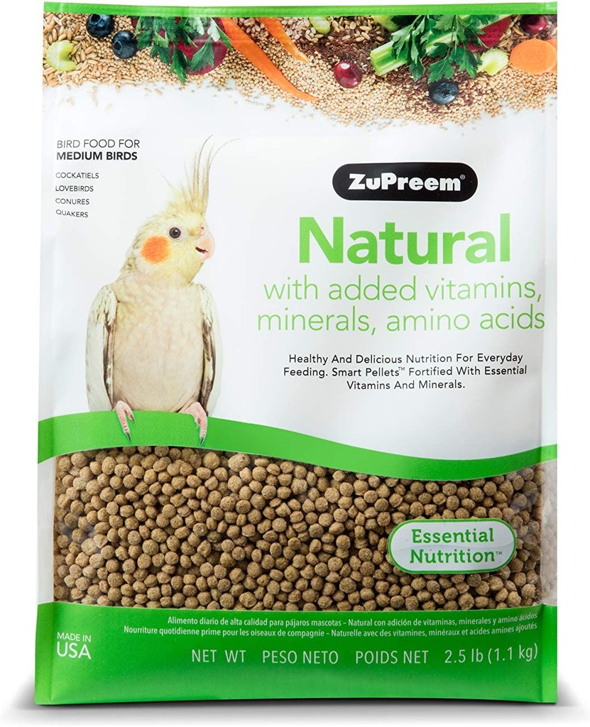 Zupreem Natural with added vitamins Bird Food for medium Birds 1.1 kg