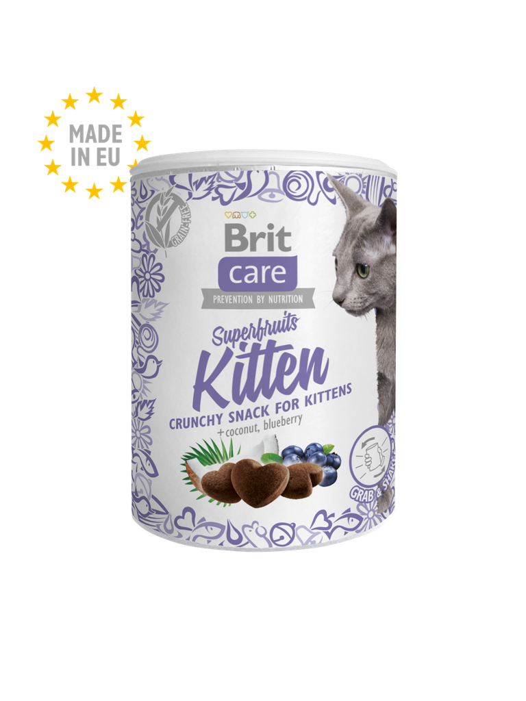 Brit Care Cat Snack Superfruits For Kitten + Coconut & Blueberry 100g 