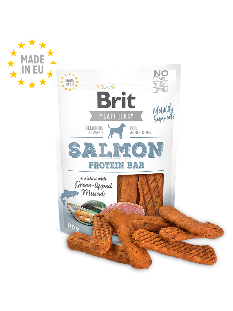 Brit Meaty Jerky - Salmon & Chicken Protein Bar – 80g 