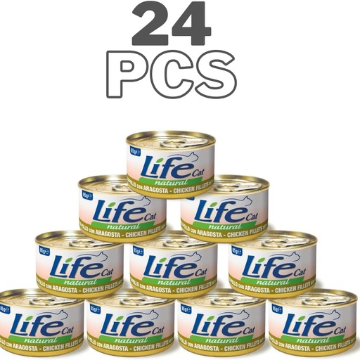 Life Cat Can Chicken Fillet with Lobster - 85g  (24 Can)