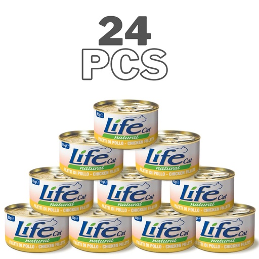 Life Cat Can Chicken Fillets - 85g  (24 Can)