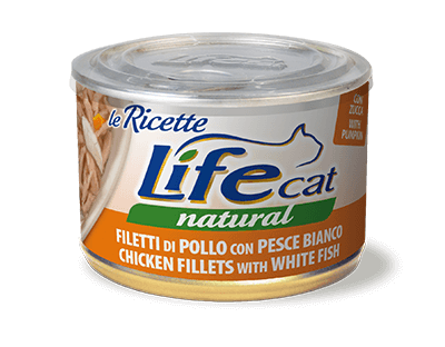 Life Cat Can Chicken Fillets with White Fish with Pumpkin  - 150g 