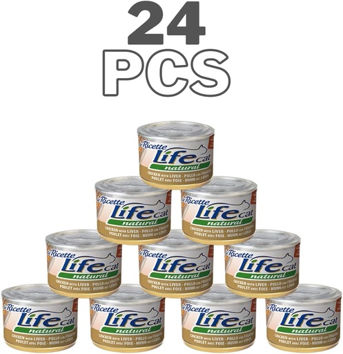 Life Cat Can Chicken with Liver with Carrot  - 150g  (24 Can)
