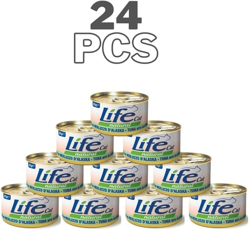 Life Cat Can Tuna with Alaska Pollock - 85g  (24 Can)
