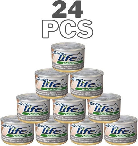 Life Cat Can Tuna with Anchovies and Surimi - 150g  (24 Can)