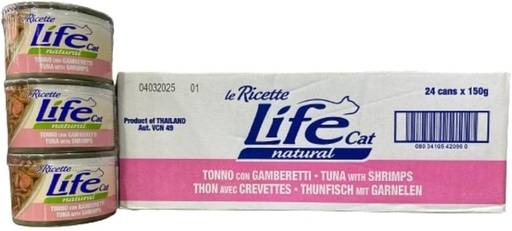 Life Cat Can Tuna With Shrimps - 150g (24 Can)