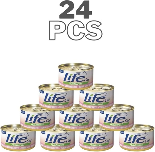 Life Cat Can Tuna with Shrimps - 85g (24 Can)