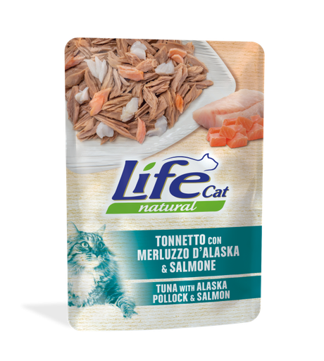 Life Cat Pouch Tuna with Alaska Pollock & Salmon  - 70g  (30 Pouch)
