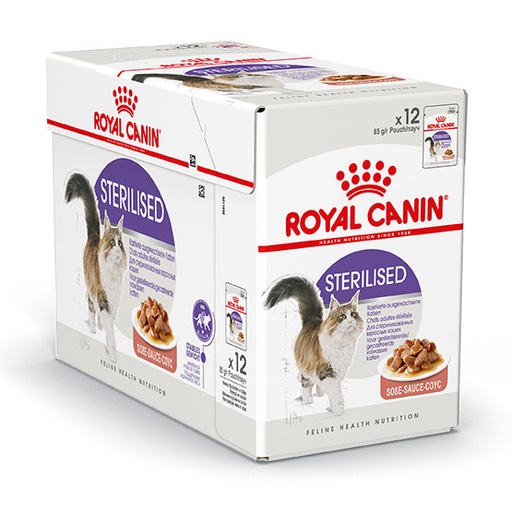 [9003579311295] Royal Canin Feline Pouch Sterilized Gravy Formula For Adult Cat – 85g (12 Pouch)