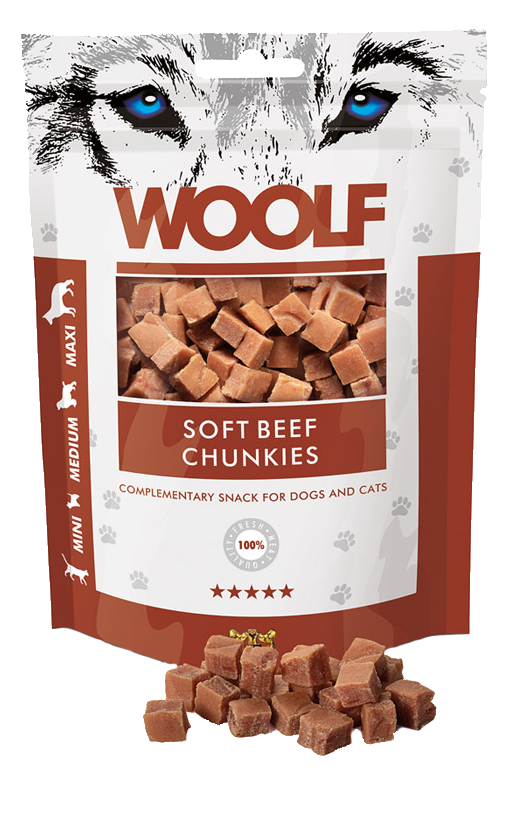 Woolf Chunkies Beef – 100g 