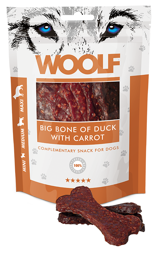 Woolf Big Bone Of Duck With Carrot – 100g 