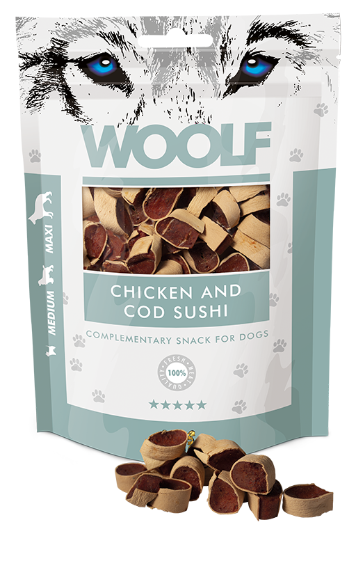 Woolf Chicken and Pollock Sushi – 100g 