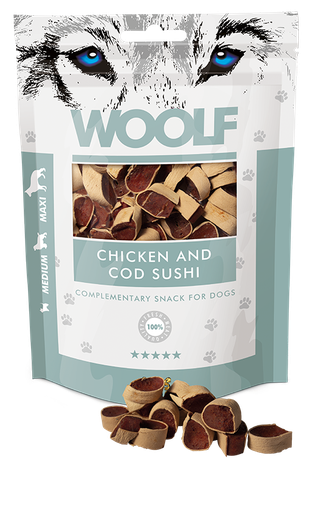 [8594178550433] Woolf Chicken and Pollock Sushi – 100g 