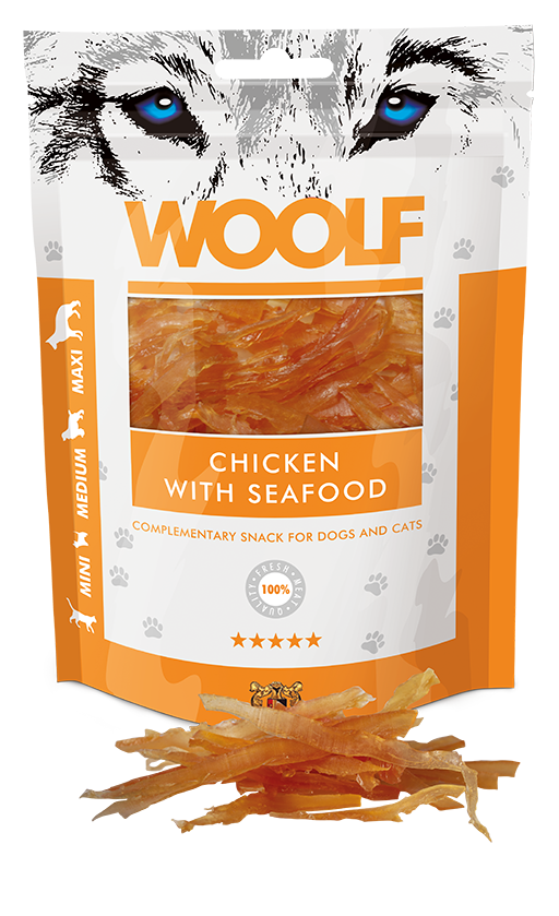Woolf Chicken And Seafood – 100g 