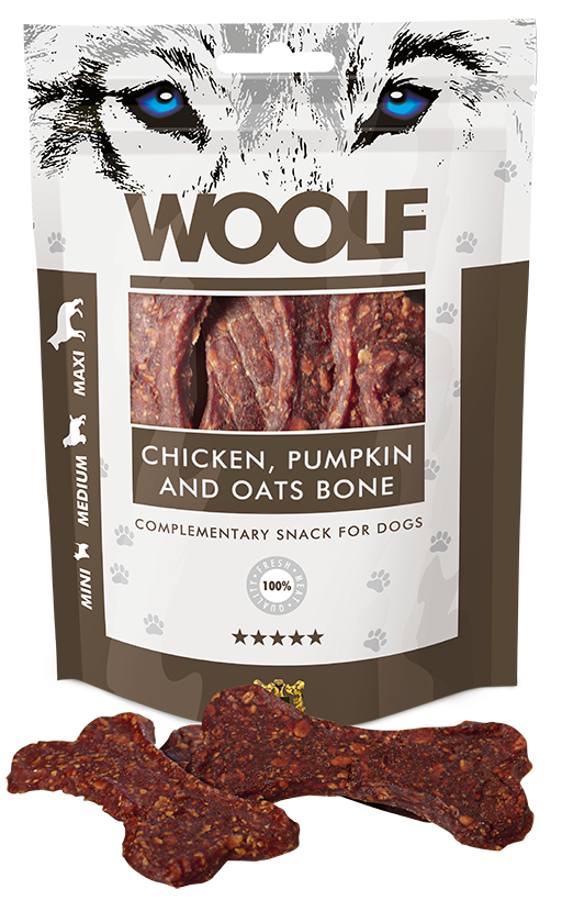 Woolf Chicken Pumpkin and Oats Bone – 100g 