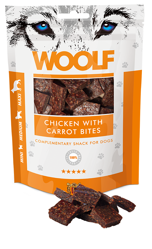 Woolf Chicken With Carrot Bites – 100g 