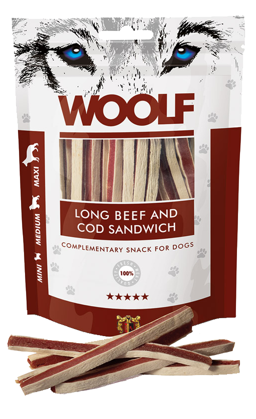 Woolf Long Beef And Cod Sandwich – 100g 