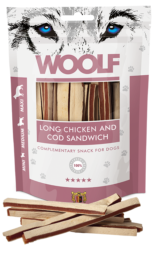 Woolf Long Chicken And Cod Sandwich – 100g 