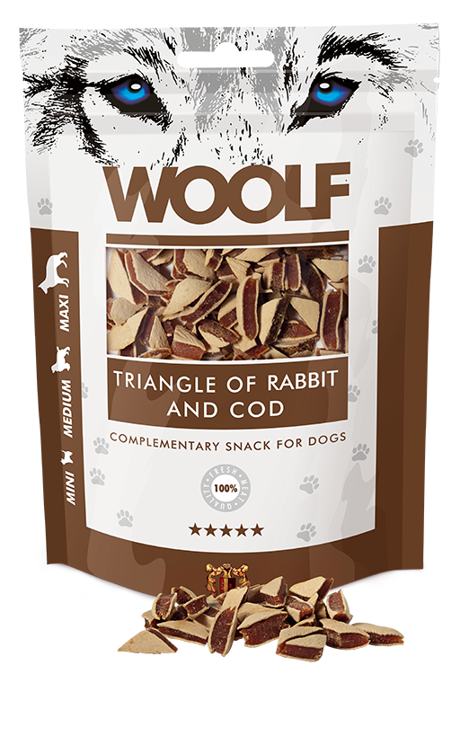 Woolf Rabbit And Cod Triangle – 100g 