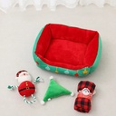 Pets.Love.Earth Christmas Square Bed  - 4 Pc Set   