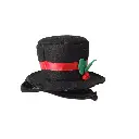 Pets.Love.Earth Black Top Hat With Christmas Holly - Adjustable 26-30cm 