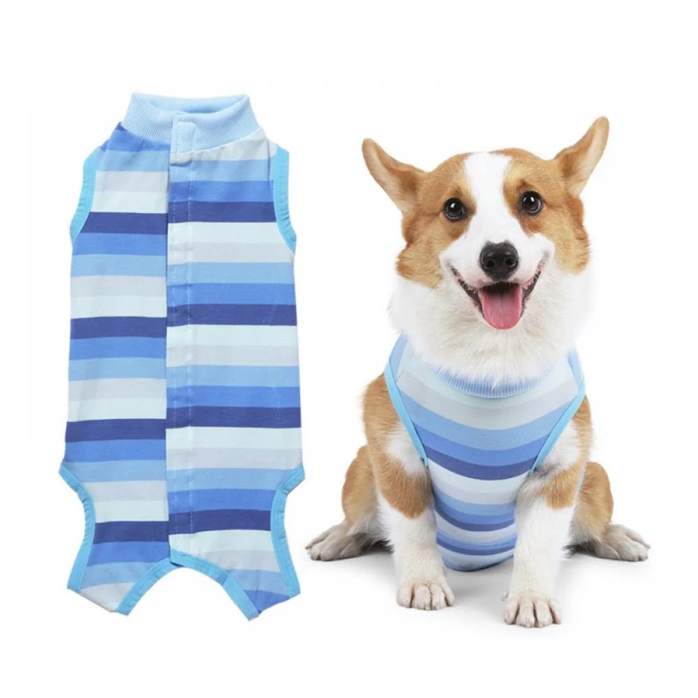 Pets.Love.Earth Post – Operative Recovery Bodysuit – Blue Stripes 