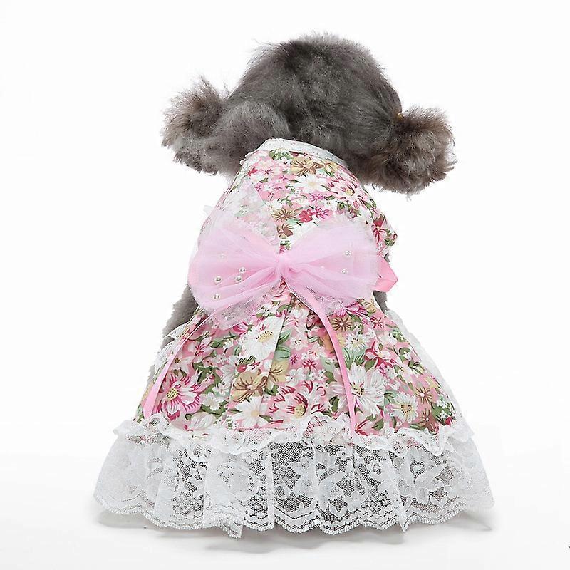 Pets.Love.Earth Pink Floral Dress With Leash	