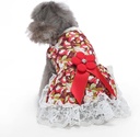 Pets.Love.Earth Floral Dress - Red Flower Bow