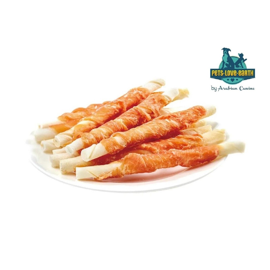 Pets.Love.Earth Dry Chicken Wrap Rawhide-5 Inches 12 Pack