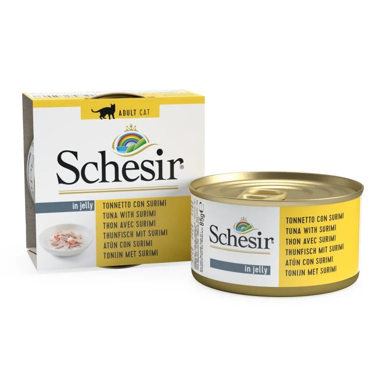 Schesir Can for Cat Chicken Fillets with Surimi In Jelly 85g
