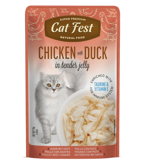 Cat Fest Chicken with Duck Tender Jelly Pouch 70g