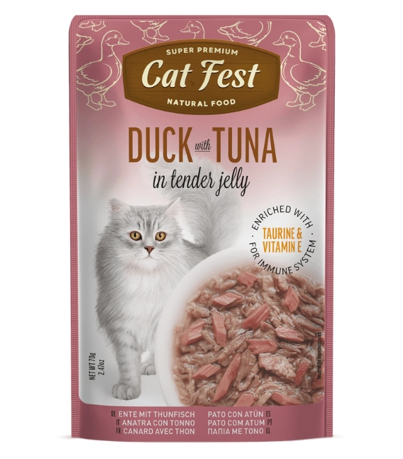 Cat Fest Duck with Tuna Tender Jelly Pouch 70g