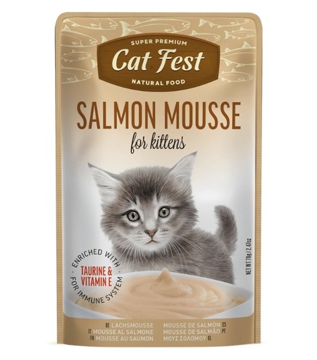 [6921959218985] Cat Fest Salmon Mousse For Kitten Pouch 70g (1  عبوة)