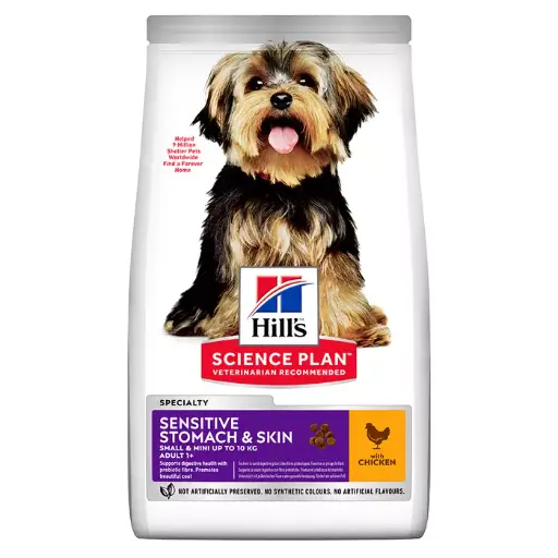 [052742008240] Hill's Science Plan Canine Adult - Small & Mini - Sensitive Stomach & Skin - Chicken 1.5kg 