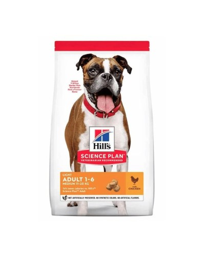 Hill's Science Plan Canine Adult Light Medium Breed Chicken 14kg 
