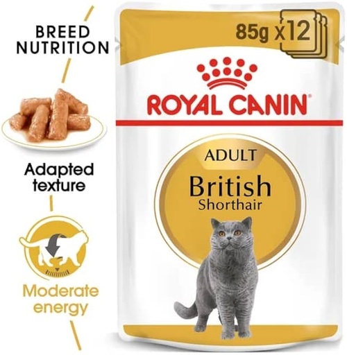 [9003579001240] Royal Canin Feline British Shorthair Gravy Formula For Adult Cat – 85g (1 Pouch)