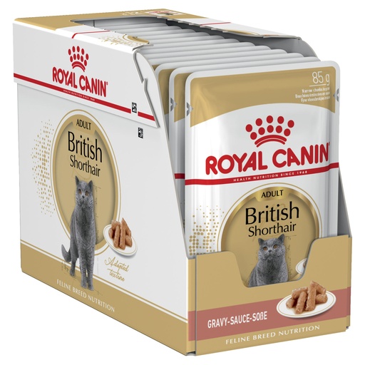 Royal Canin Feline British Shorthair Gravy Formula For Adult Cat – 85g (12 Pouch)