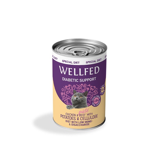 [5206819147645] Pet Interest Wellfed Diabetic Support Chicken and Beef with Potatoes and Cellulose Canned Paté (400 gm)