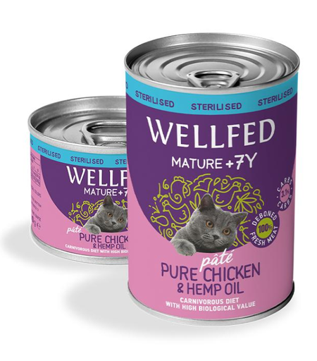 [5206819147843] Pet Interest Wellfed Sterilized Pure Chicken And Hemp Oil Pate Canned Paté (400 gm)
