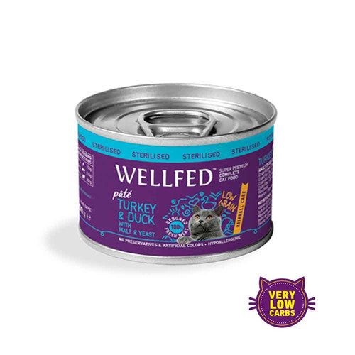 Pet Interest Wellfed Sterilized Turkey and Duck Hairball Care Canned Paté