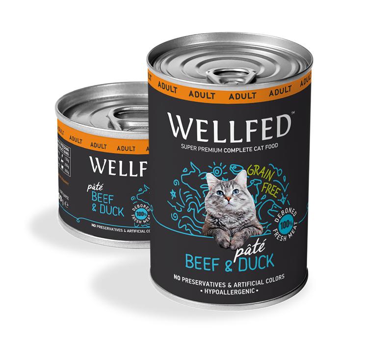 Pet Interest WellFed Adult Beef and Duck With Salmon Oil and Taurine Canned Paté