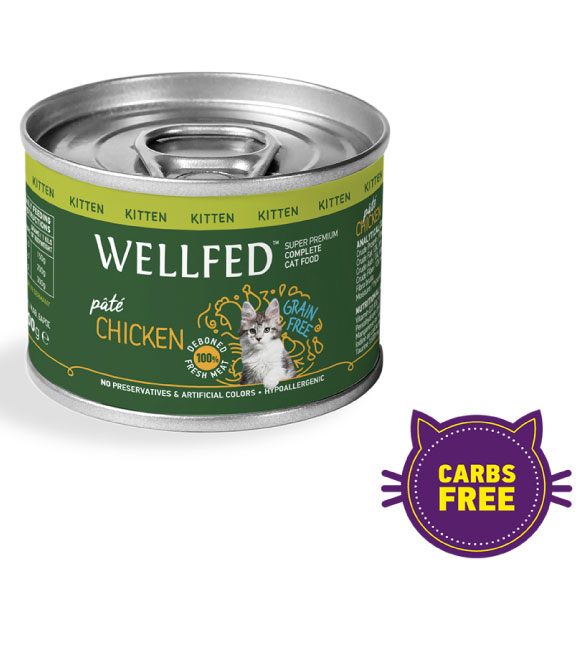 Pet Interest Wellfed Kitten Chicken and Salmon With Salmon Oil Canned Paté