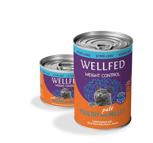 [5206819147546] Pet Interest Wellfed Sterilized Poultry in Broth with Millet Weight Control Canned Canned Paté (400 gm)