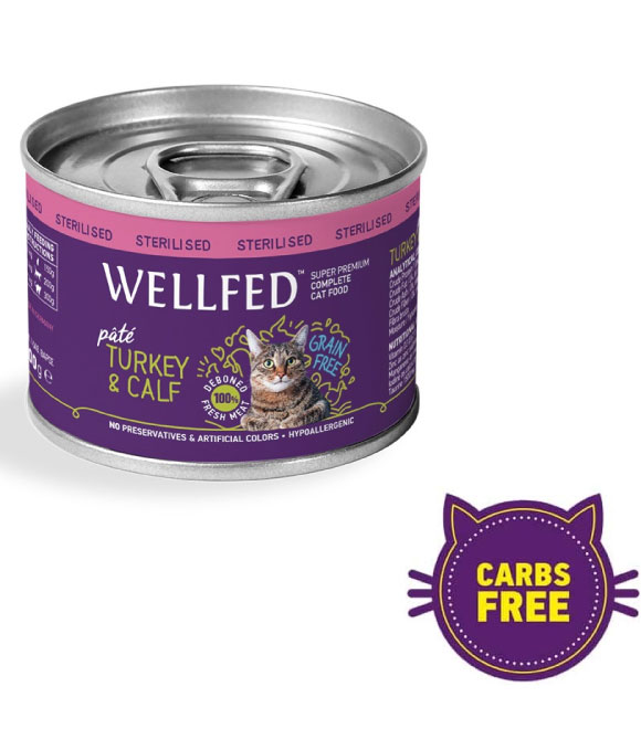 Pet Interest Wellfed Sterilized Turkey and Calf Canned Paté