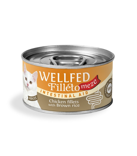 [5206819145566] Pet Interest Wellfed Filleto Meze Intestinal Aid Chicken fillets with Brown rice Can 70g  (1 Can)